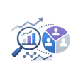 Minimalist icon illustrating advanced analytics and customer segmentation