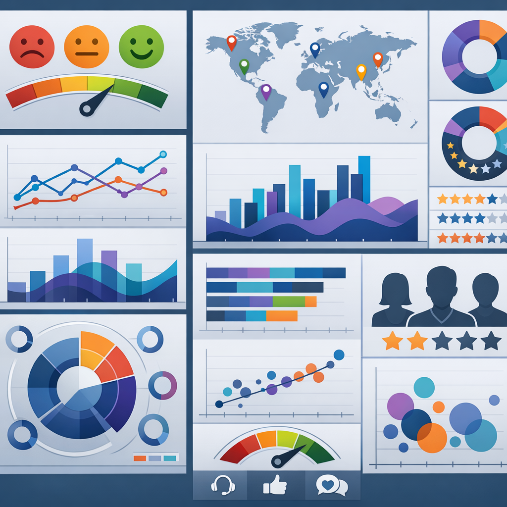 Professional customer experience research data visualization dashboard